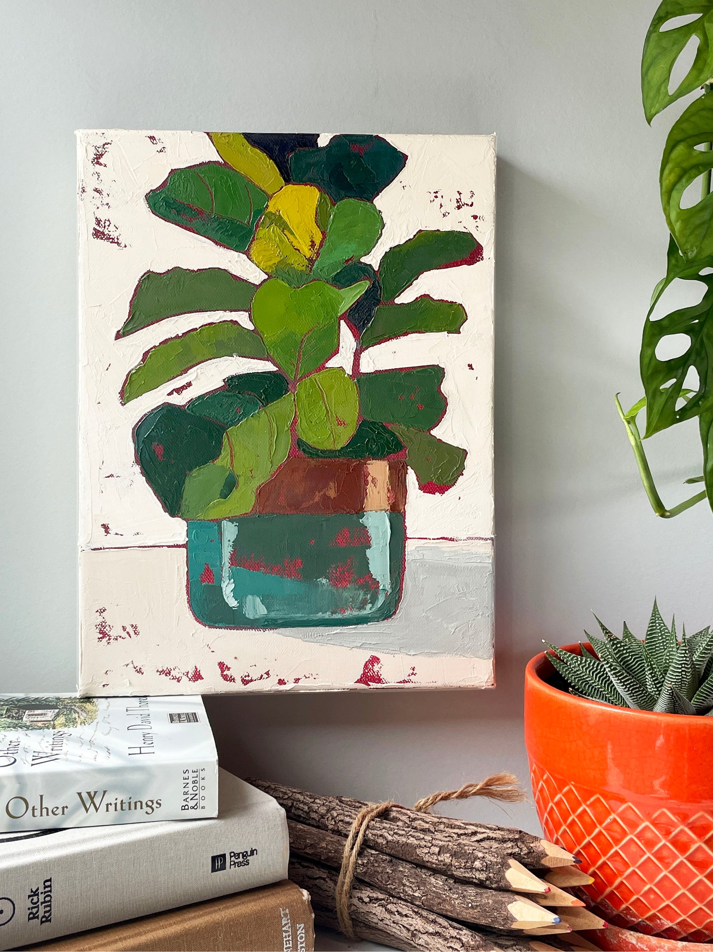 The Sophisticate – Fiddle Leaf Fig Original Oil Painting