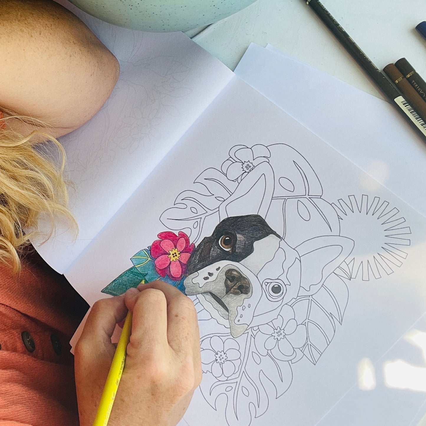 Pups In Paradise: Favorite Dog Breeds Coloring Book