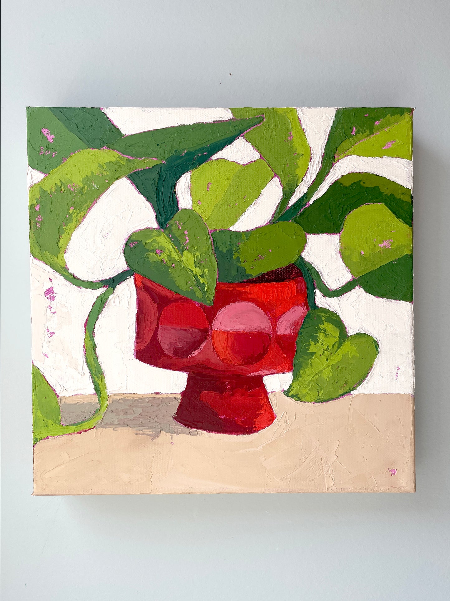 The Trendsetter – Golden Pothos Original Oil Painting