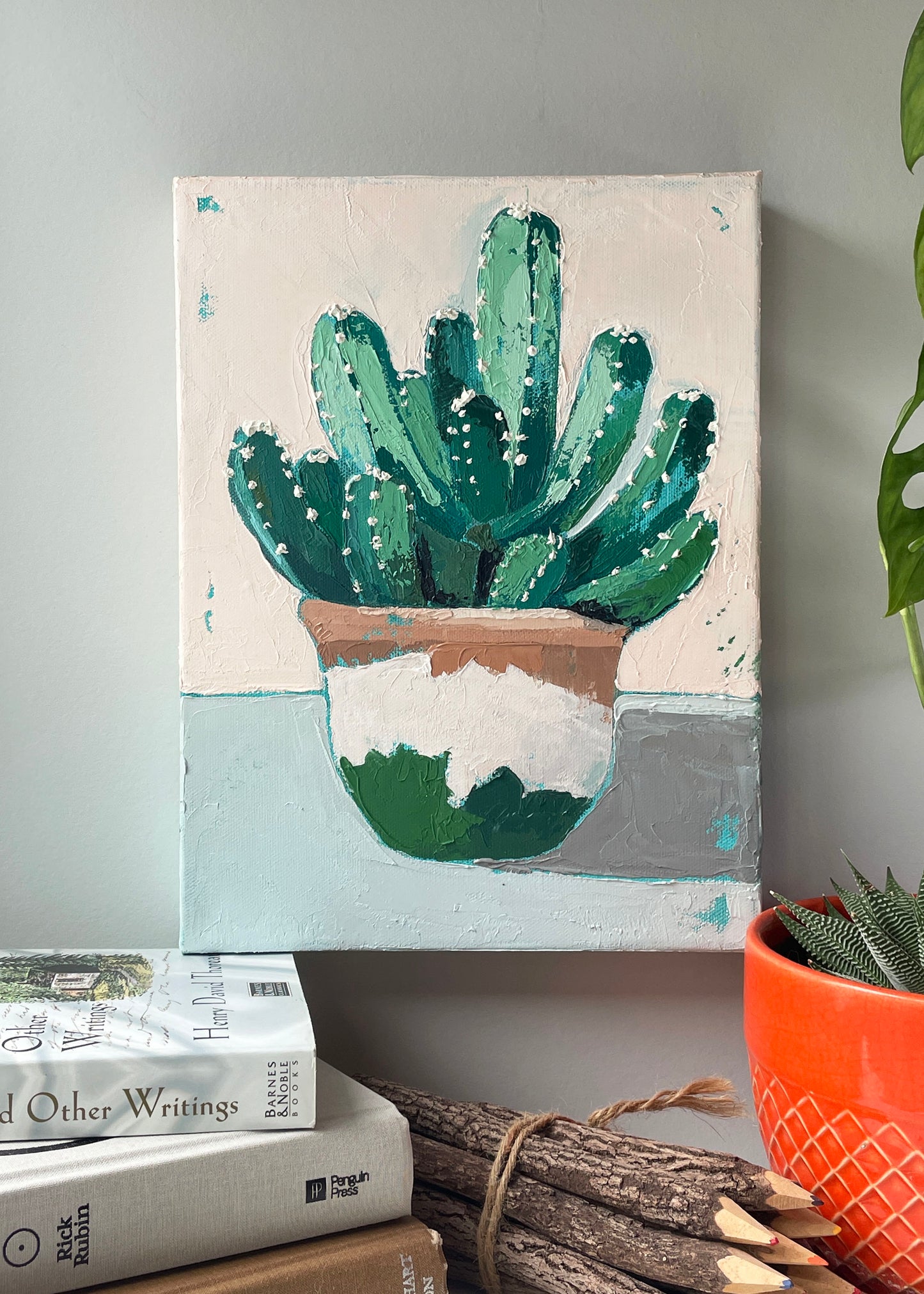 The Optimist – Original Cactus Oil Painting