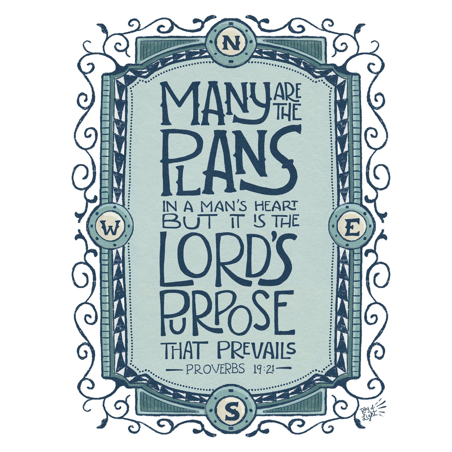 Proverbs 19:21 Many Are the Plans | Scripture Art Print