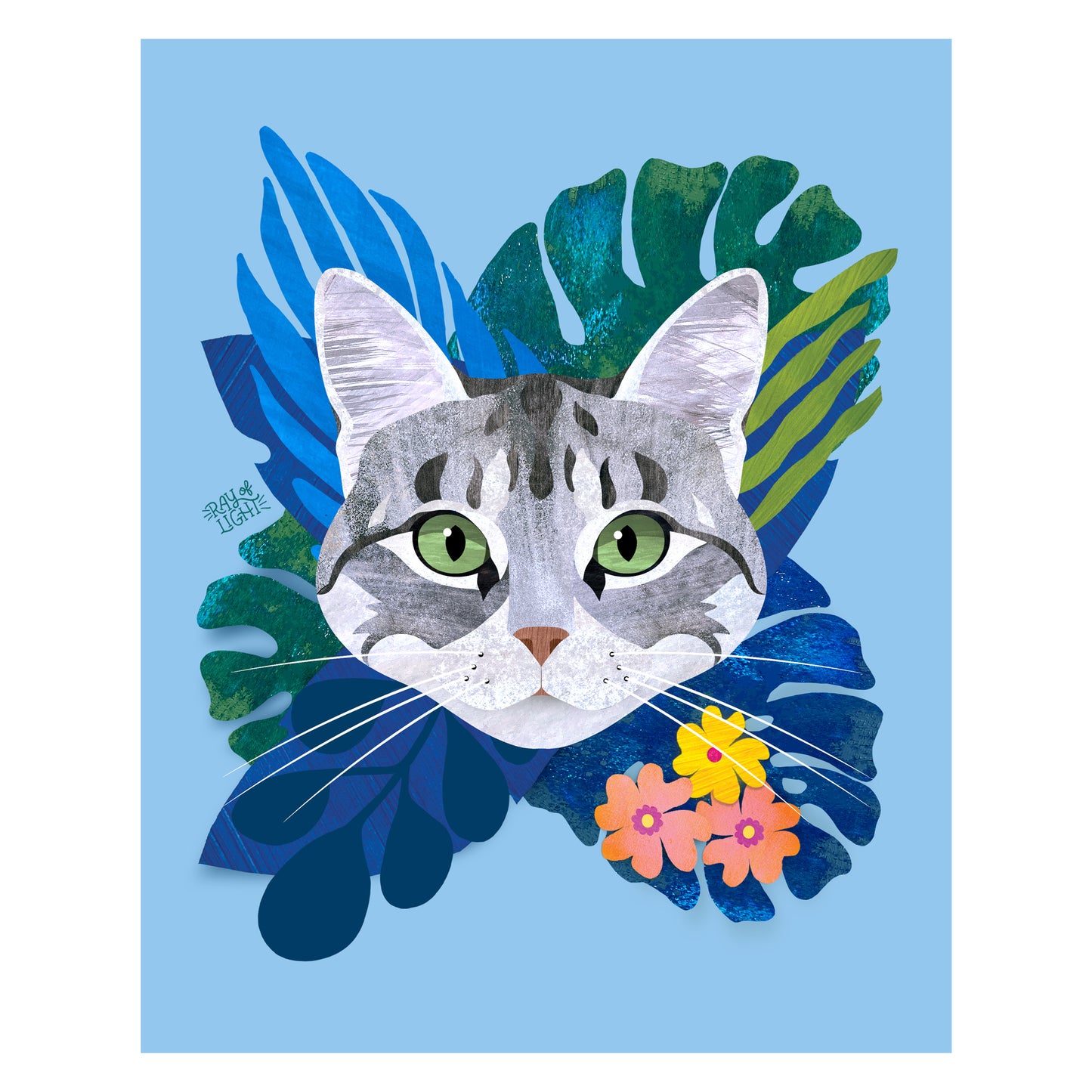 Grey Tabby Cat Print