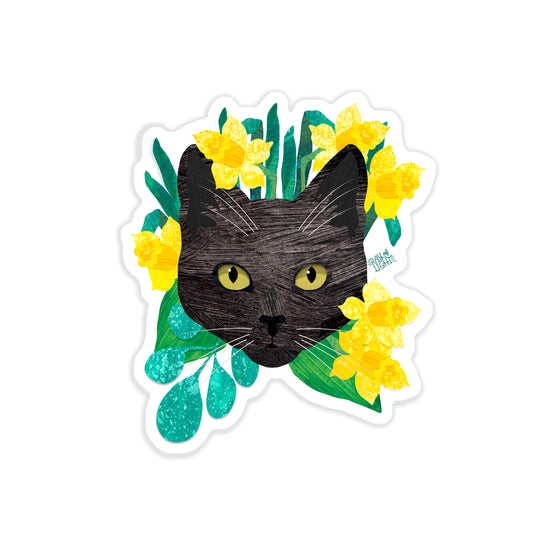 Black Shorthair Cat Sticker