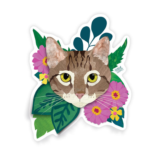 Tabby, Brown Sticker