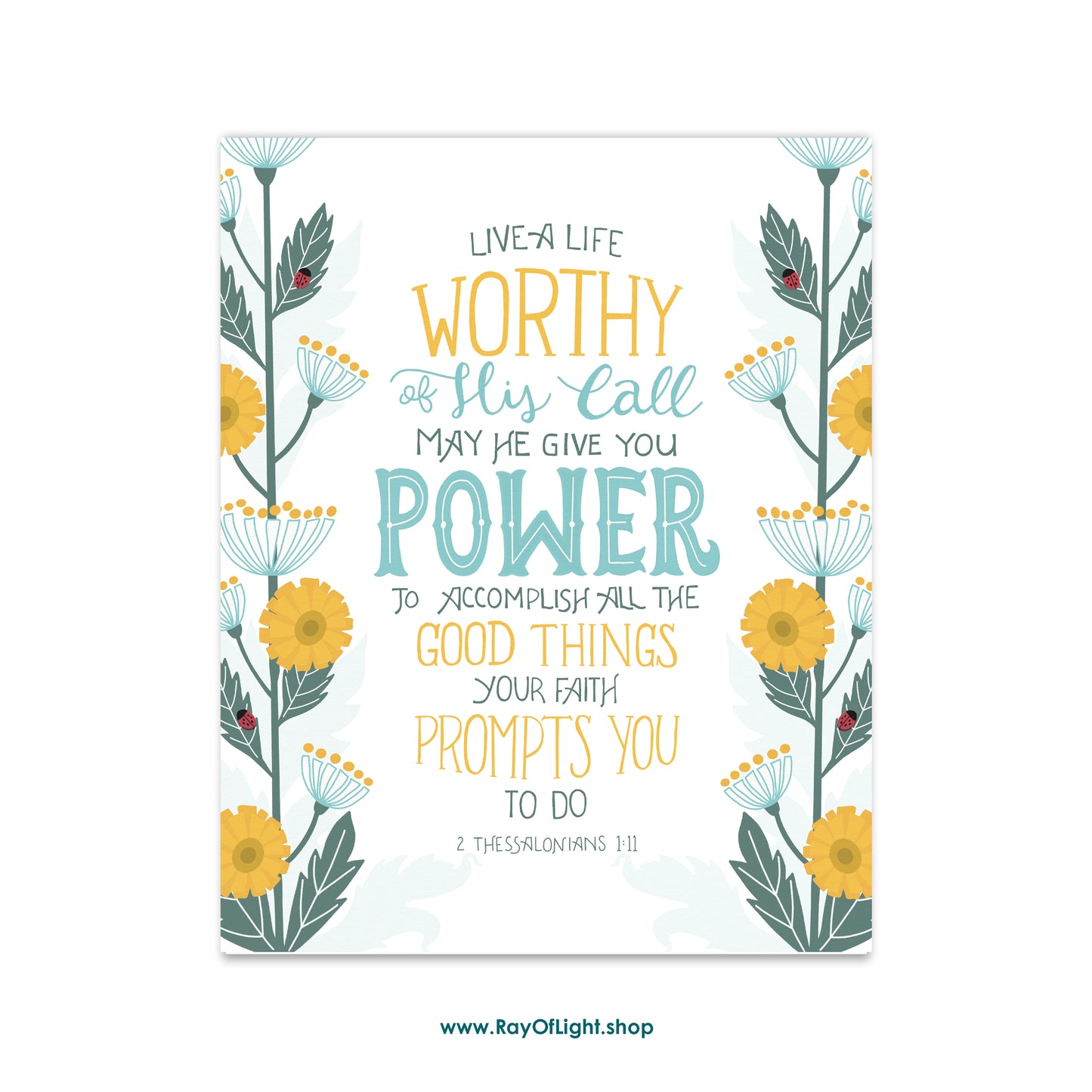 2 Thessalonians 1:11 – Worthy of His Calling | Scripture Art Print