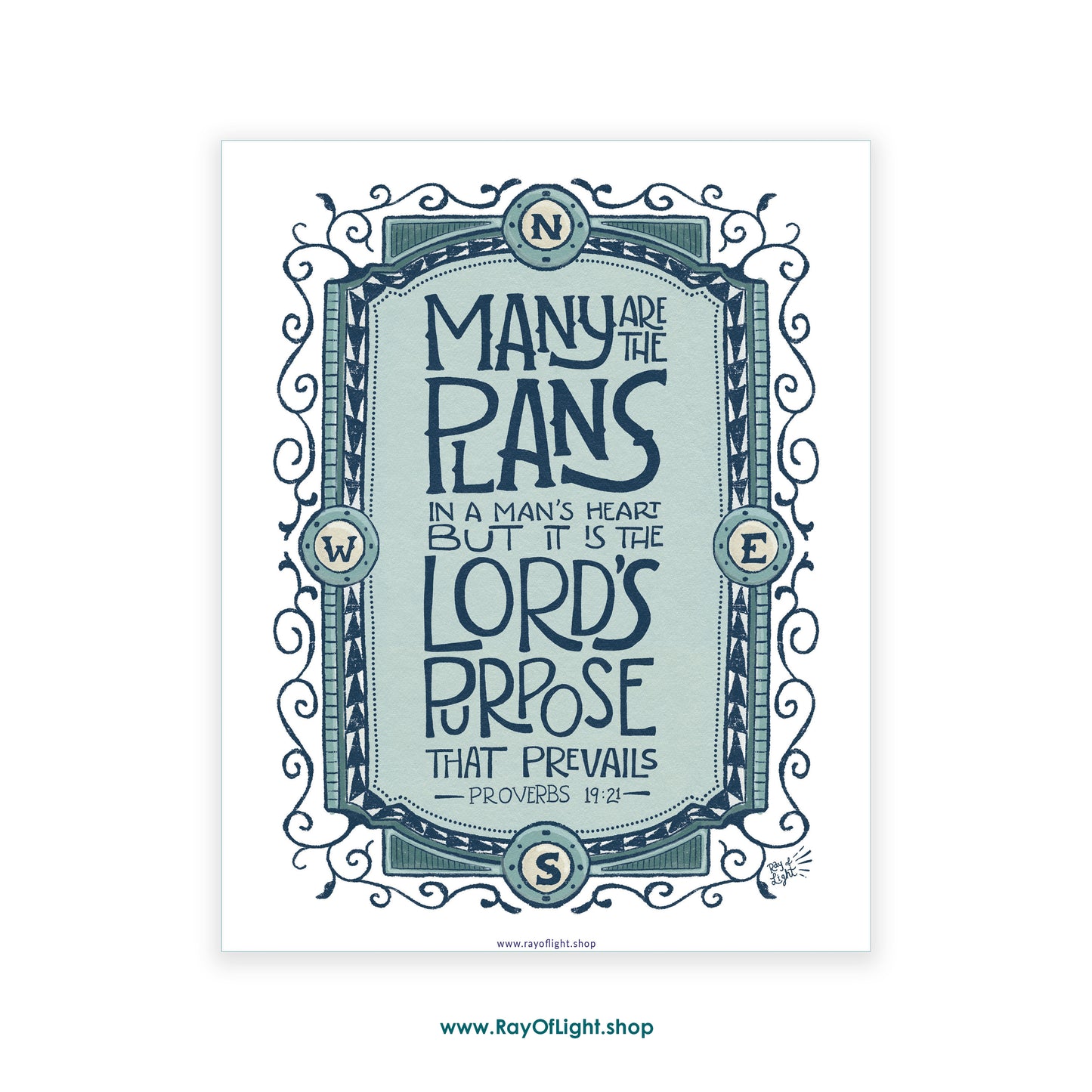 Proverbs 19:21 Many Are the Plans | Scripture Art Print