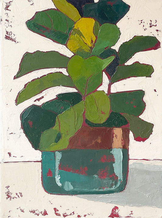 The Sophisticate – Fiddle Leaf Fig Original Oil Painting