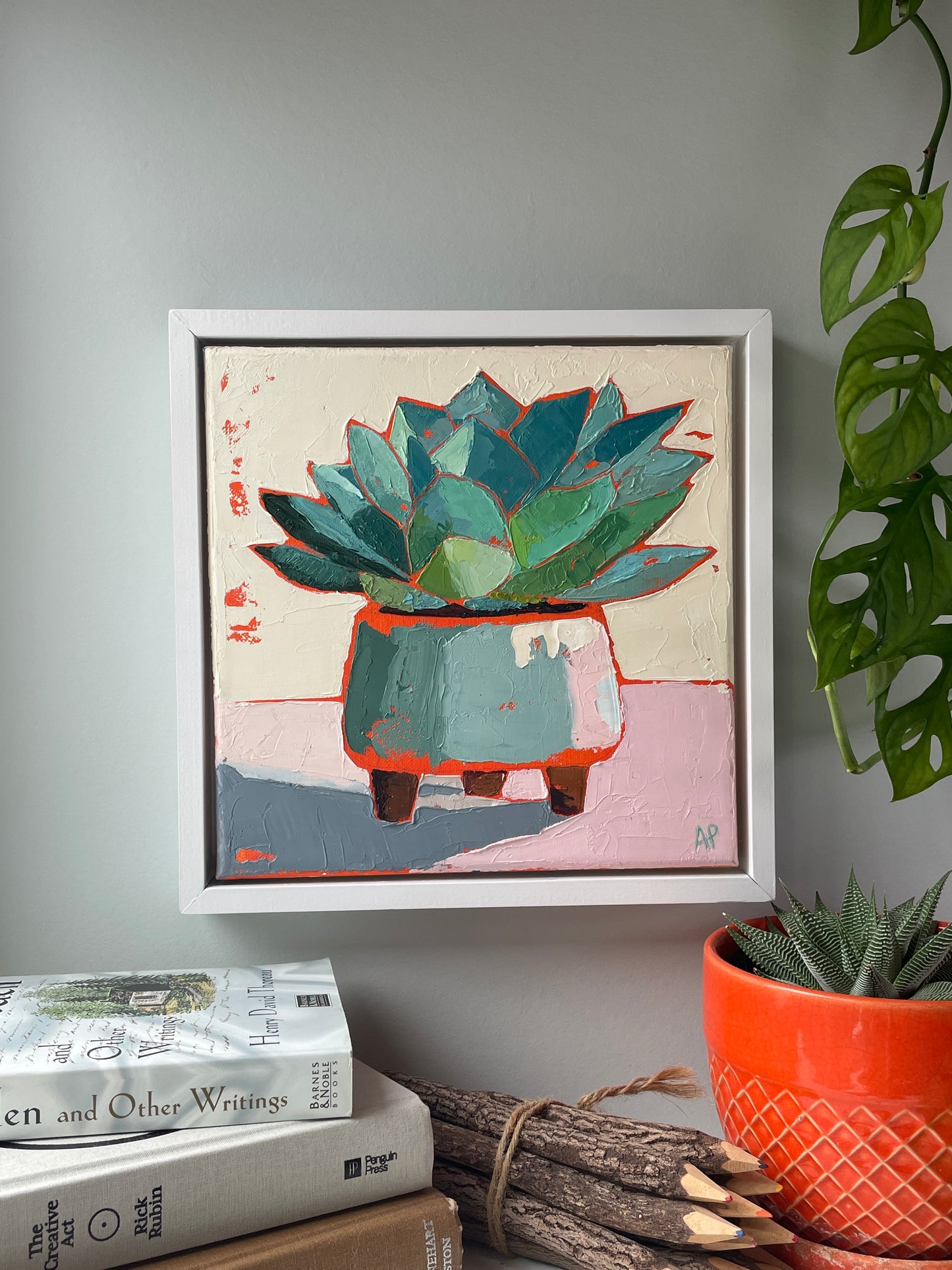 The Socialite – Original Succulent Oil Painting