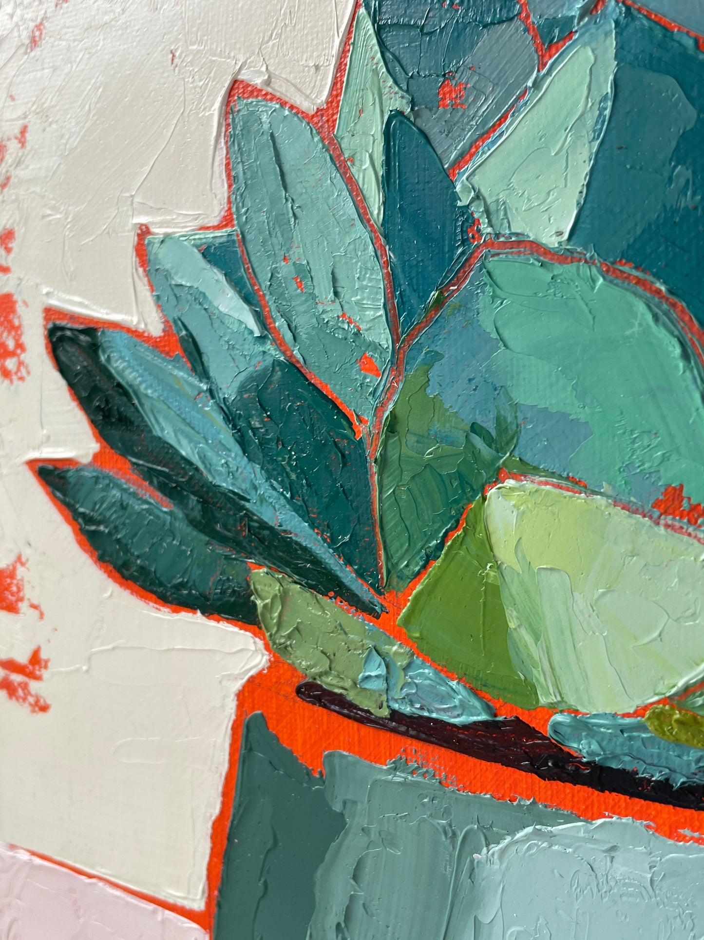 The Socialite – Original Succulent Oil Painting