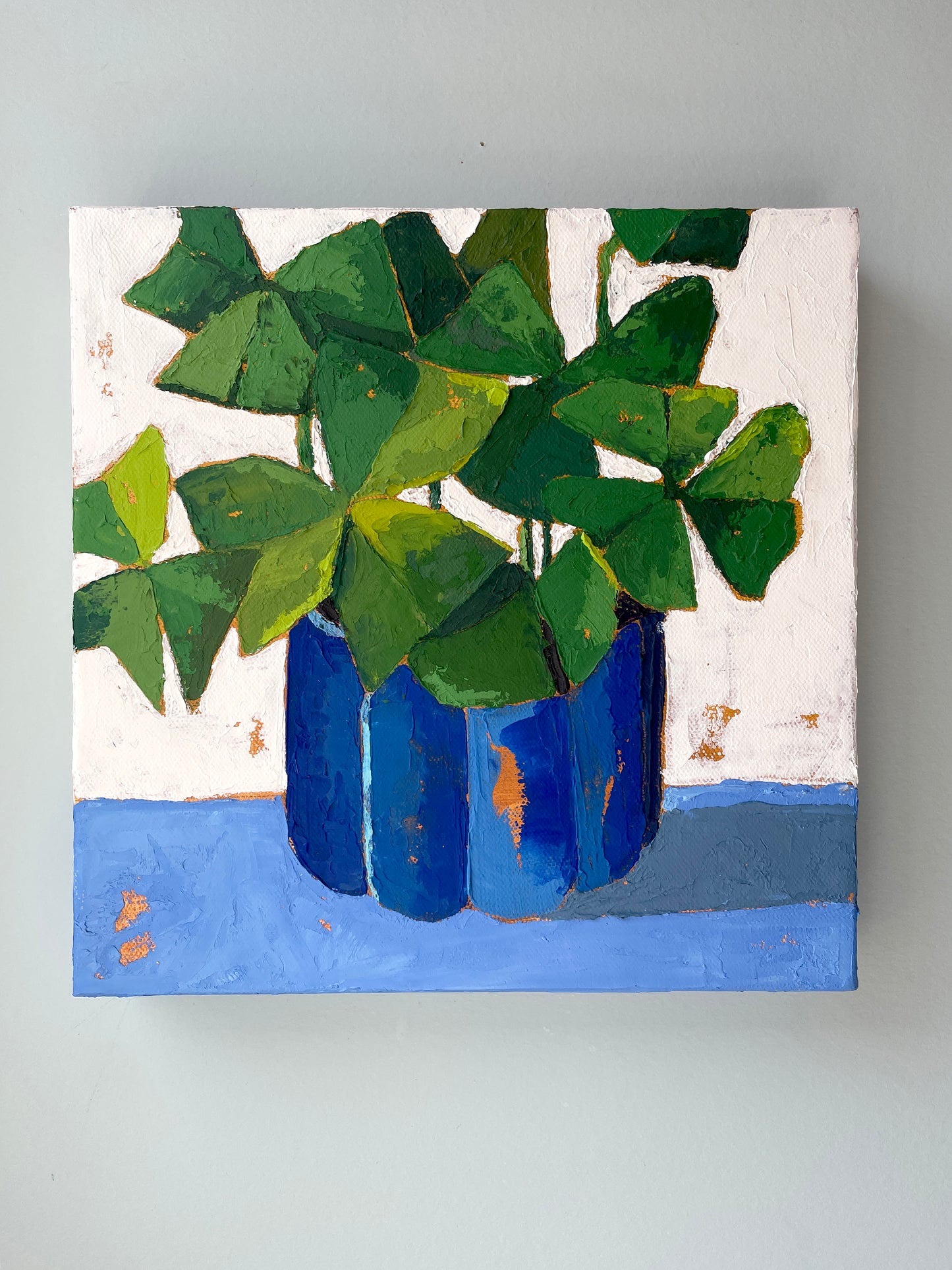The Lucky Clover – Green OxalisOriginal Oil Painting