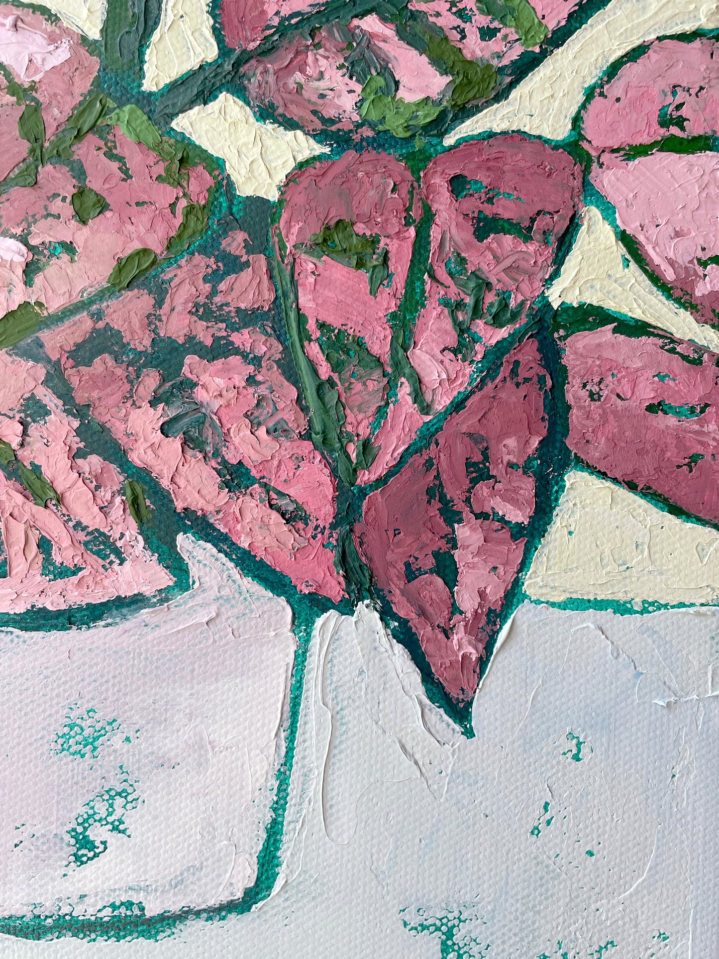 The Dazzler – Pink Polka Dot Plant Original Oil Painting