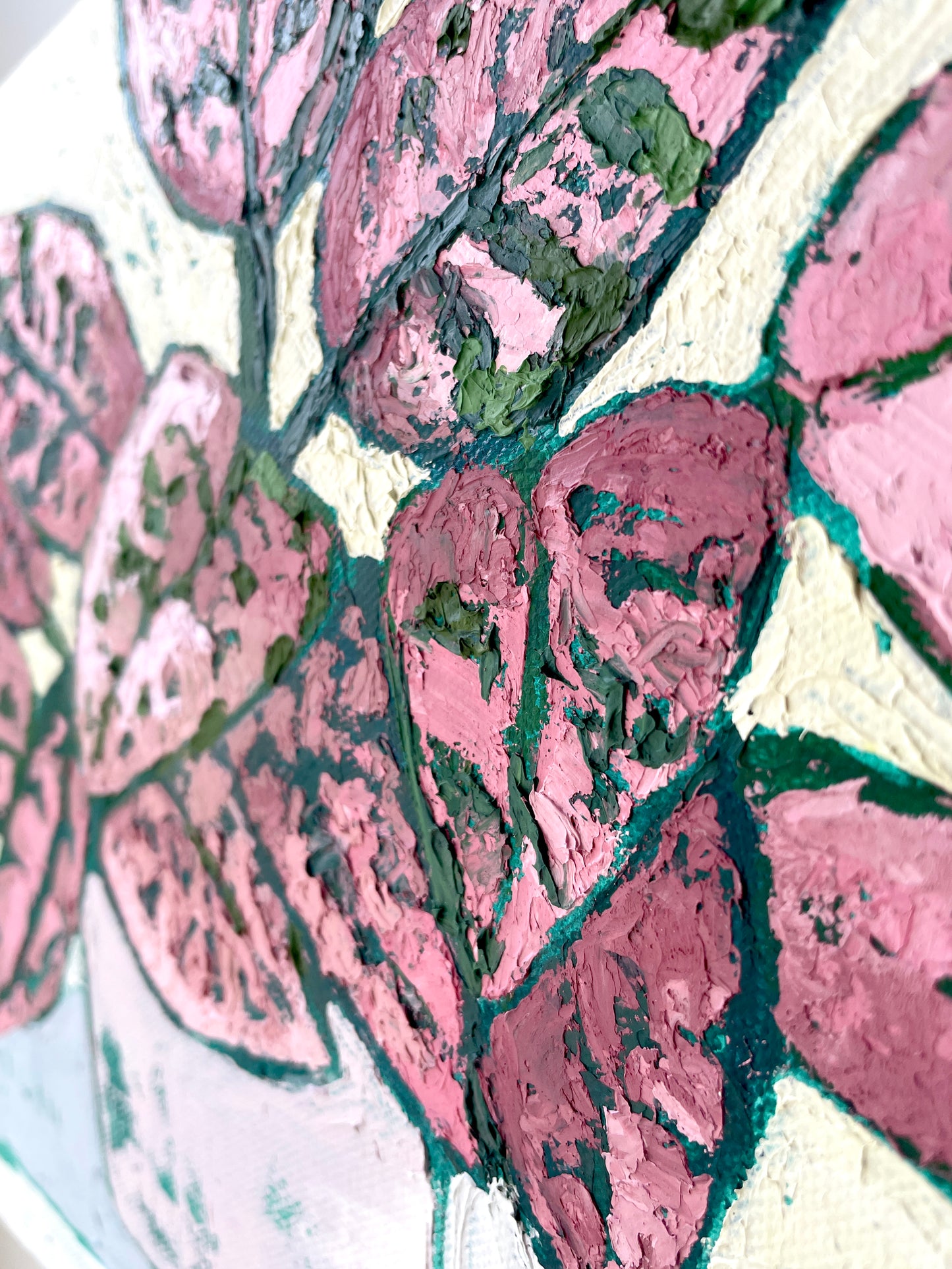 The Dazzler – Pink Polka Dot Plant Original Oil Painting