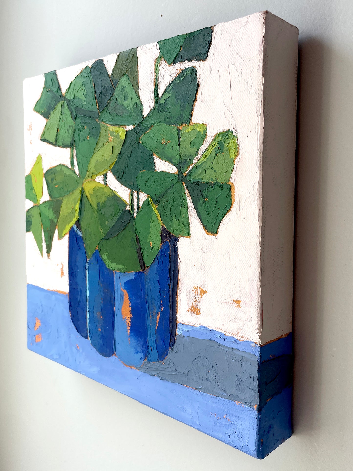 The Lucky Clover – Green OxalisOriginal Oil Painting