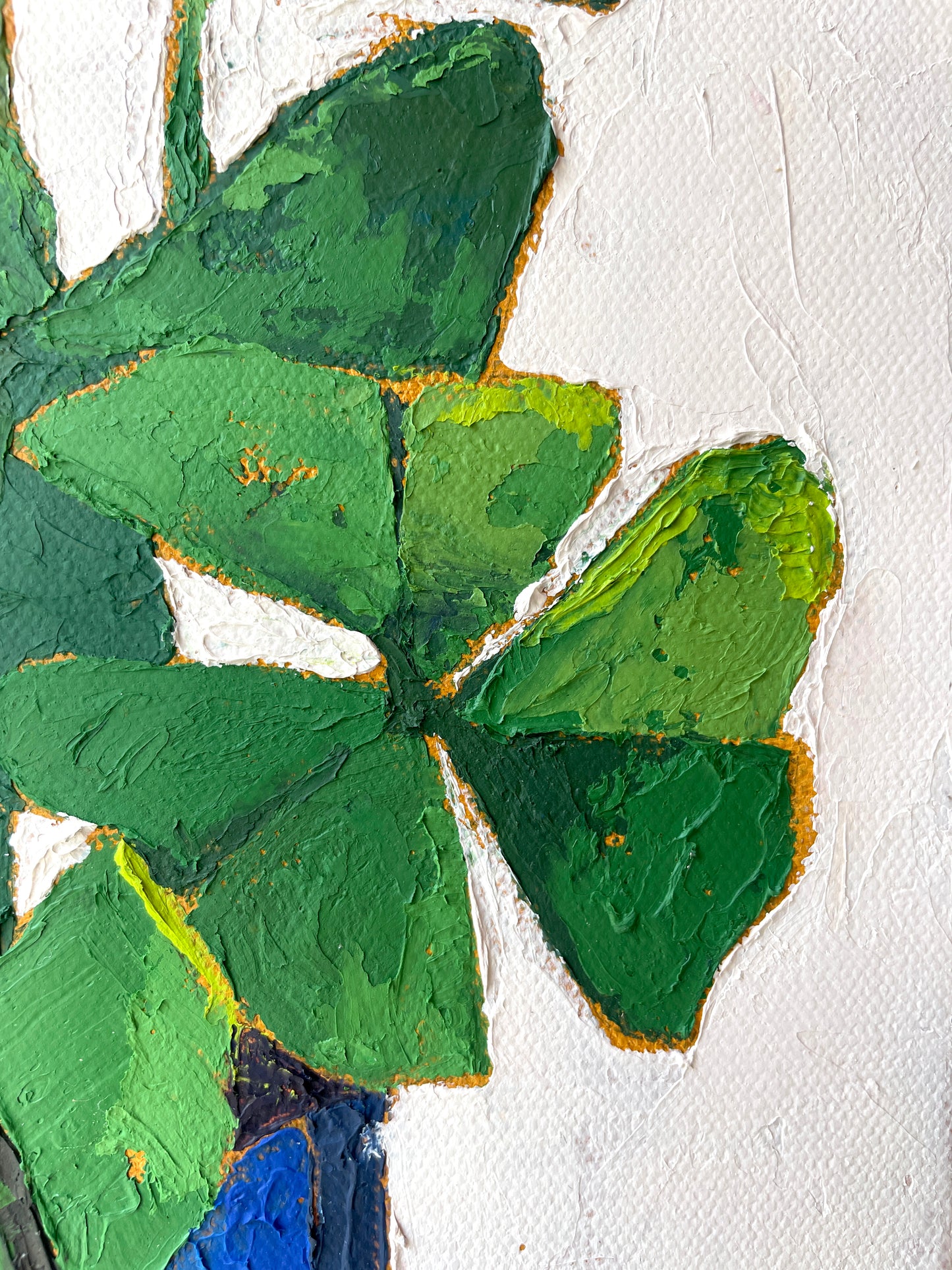The Lucky Clover – Green OxalisOriginal Oil Painting