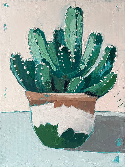The Optimist – Original Cactus Oil Painting