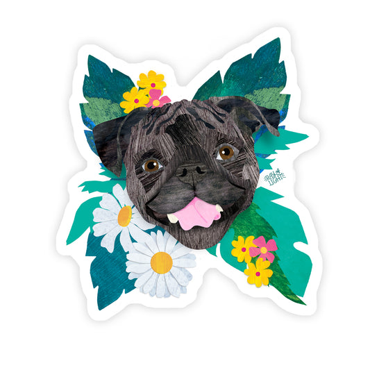 Pug Black Sticker
