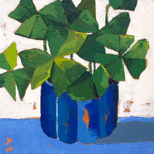 The Lucky Clover – Green OxalisOriginal Oil Painting