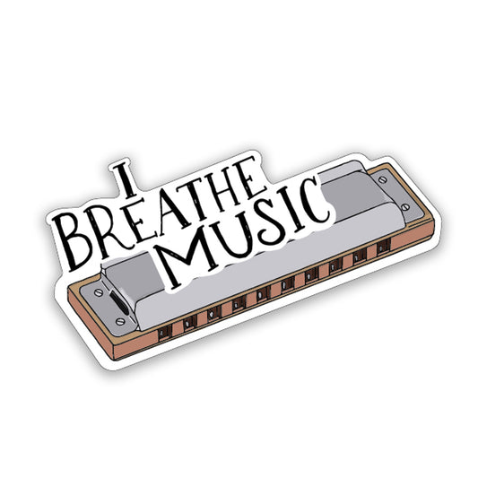 I Breathe Music Harmonica sticker