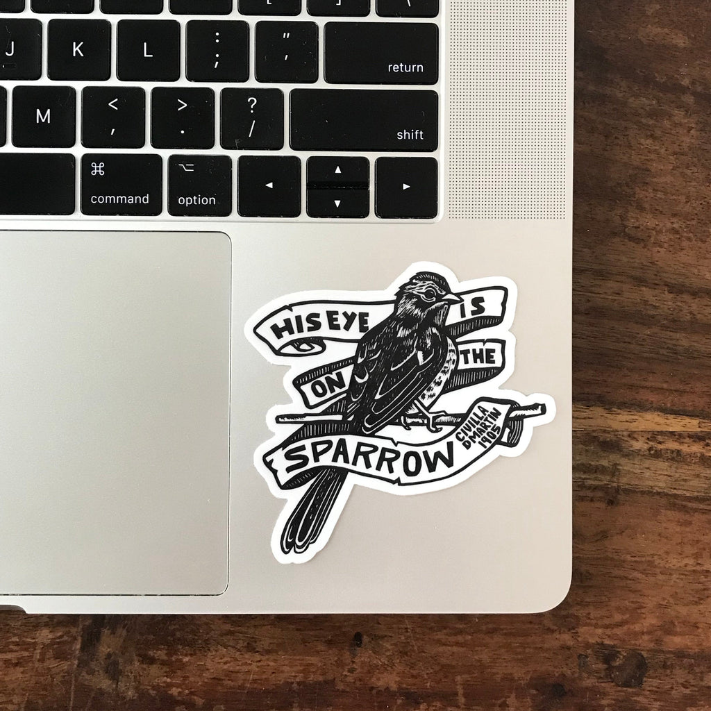 His Eye is on the Sparrow Sticker – rayoflightshop